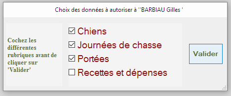 Donn�es pour ce destinataire