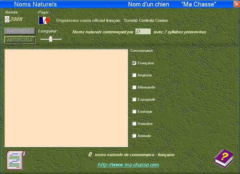 vue écran logiciel nom d'un chien