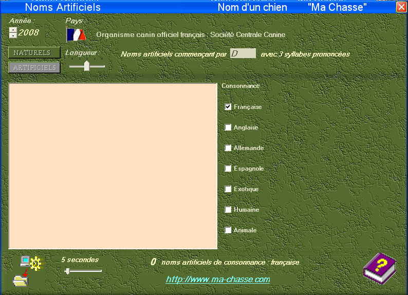 vue écran logiciel nom d'un chien