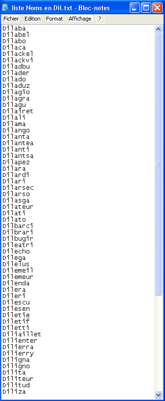 vue écran logiciel nom d'un chien